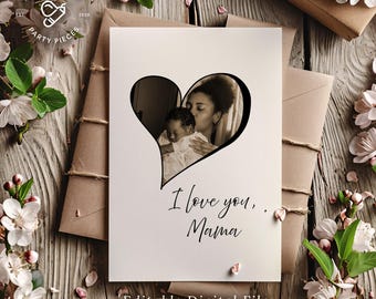 Personalized Mother's Day Photo Card: Editable Canva Template (Digital Download)