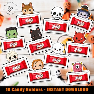 Halloween Candy Holders, Halloween Party, Gifts,  Halloween Treats, Halloween Classroom Favors, Party Favors, Spooky Gifts, Instant Download