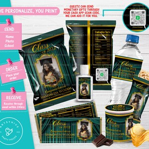 Graduation Party Favors, Graduation Party, Graduation Chip Bags, Graduation Candy Bar, Graduation Water bottle label and more, Class of 2024