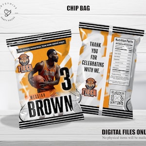 Senior Night Party Chip Taschenetikett, digitale Chiptasche, Seniormens Basketballteam, Senior Night Party Favor, digitaler Download, SN01