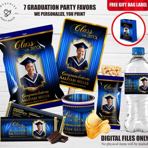 Graduation Party Favors, Graduation Chip bag, Graduation Party Decorations, Graduation Party Supplies, Class of 2025, Digital Download, C02