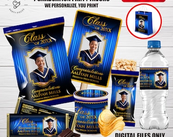 Graduation Party Favors, Graduation Chip bag, Graduation Party Decorations, Graduation Party Supplies, Class of 2025, Digital Download, C02