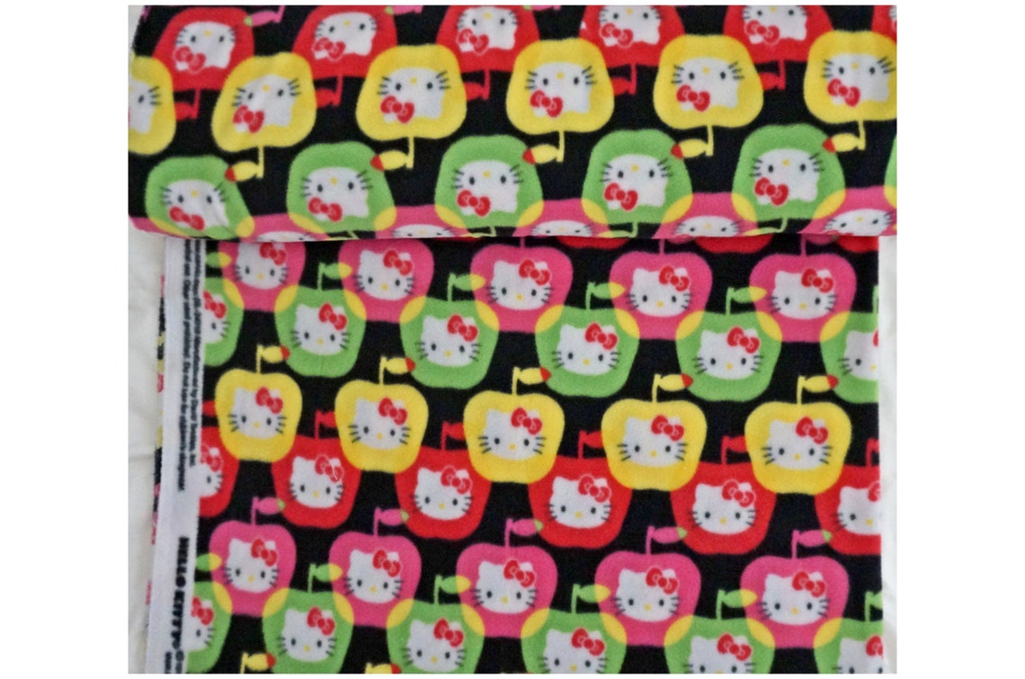 Sanrio Hello Kitty Fleece Fabric for No Sew Blanket Throw Pillows