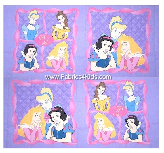 Disney Princesses Cinderella Snow White Sleeping Beauty Aurora Pillow Quilt  Top Wall Hanging Fabric Panel for Kids Baby Nursery