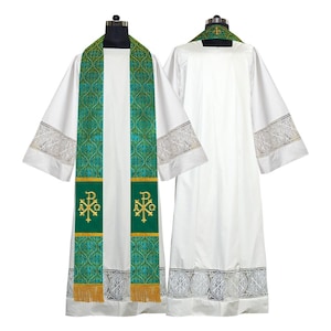 Traditional Clergy Stole with Spiritual PAX Motif | Priest Vestment for Church Use
