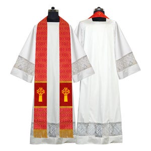 Clergy Stole with Spiritual Cross Embroidery motif | Perfect for Eucharistic Celebrations
