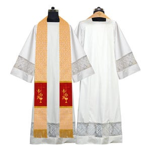 Traditional Priest Stole with Ornate embroidery motif | Liturgical Vestment