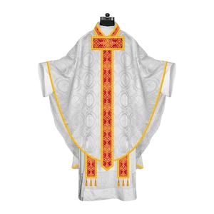 Liturgical Gothic Chasuble with Designer Ornate Orphrey - Traditional Vestment