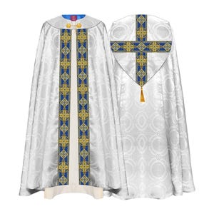 Handcrafted Gothic Cope Vestment with Braided Orphrey