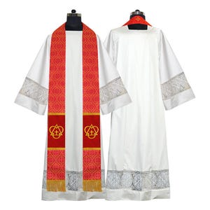 Pastor Stole with Trinity motif Embroidery | Liturgical Vestment