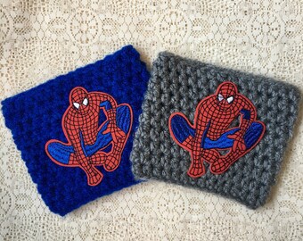 Spider Man Crochet Cup Cozy / Peter Parker / Super Hero / Bottle / Travel Cup / Tumbler / Crochet Cozy