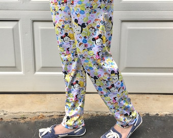 Tsum Tsum Womens Lounge Pants / Mickey / Minnie Mouse / Toy Story / Monsters Inc / Alice / Pooh / Lady / Frozen / Snow White / Dumbo /Stitch