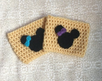 Minnie Mouse / Mickey / Cup Cozy / Bottle / Travel Cup / Mug / Coffee / Tumbler / Crochet Cozy