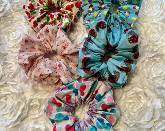 Scrunchie Hair Ties Made with Patterned Fabric - Moana - Pua - Mickey Mouse - Minnie Mouse - Disney Park Walls - Hair Accessories