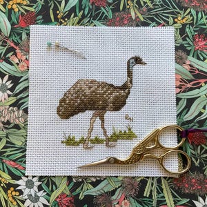 Australian fauna cross stitch chart - Emu.  PDF instant download