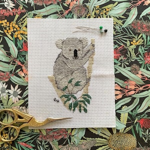 Australian fauna cross stitch chart - Koala.  PDF instant download