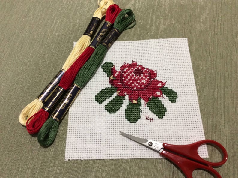 Australian Flora Cross Stitch Chart Waratah. PDF Instant Etsy Australia