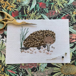 Australian fauna cross stitch chart - Echidna.  PDF instant download.