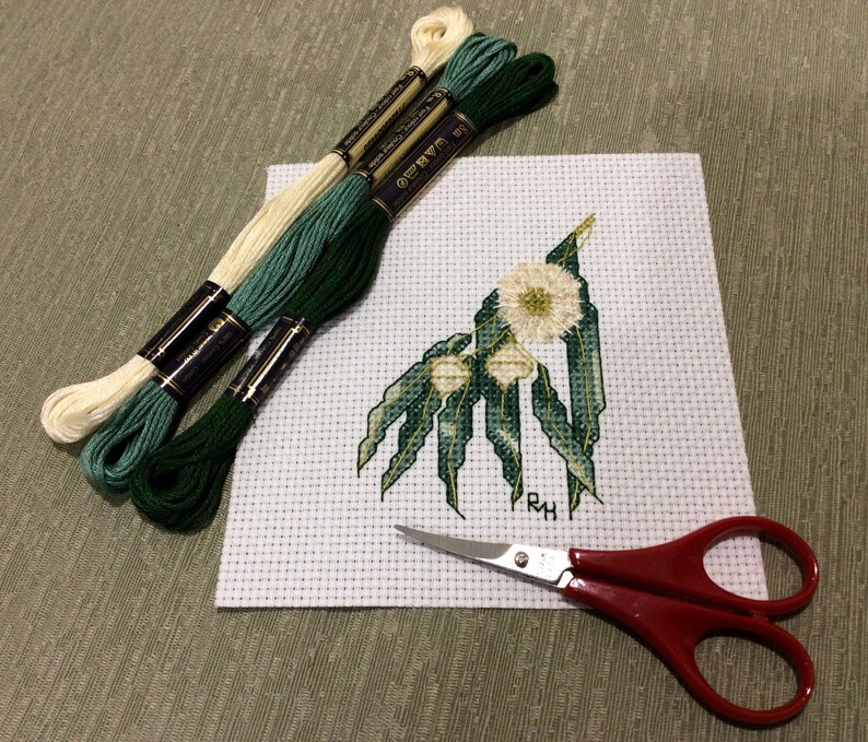 Australian Flora Cross Stitch Chart Tasmanian Blue Gum. PDF Instant Download Etsy Australia