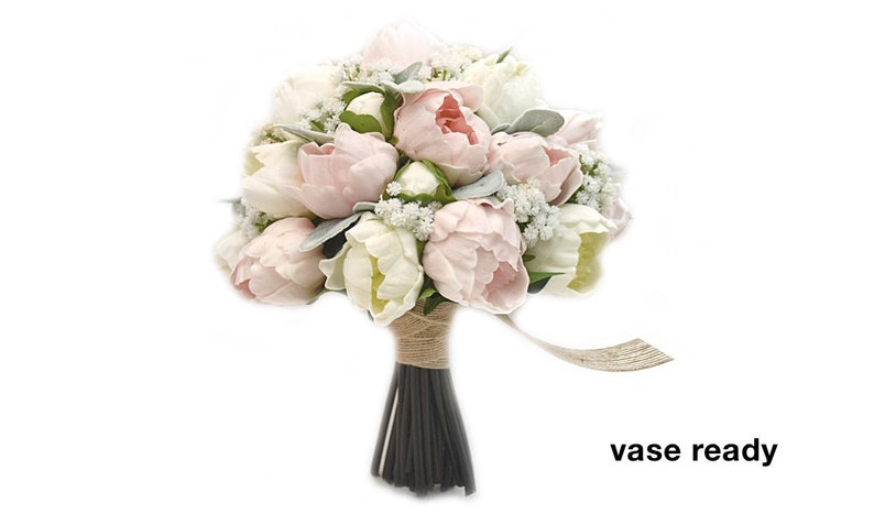 Real Touch Lavender Blush Pink Peonies Picasso Plum Calla Lilies Anemones Bridal Bouquet Bridesmaids Bouquets Wedding Flowers