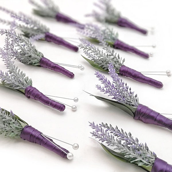 Lavender Boutonnieres Corsages - Real Touch sprigs of Lavender plus your favorite ribbon!