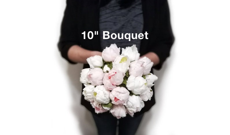 Real Touch Light Peach Roses White Blush Pink Peonies Lambs Leaf Babys Breath Bridal Bridesmaids Bouquets Prom Bouquet Wedding Flowers
