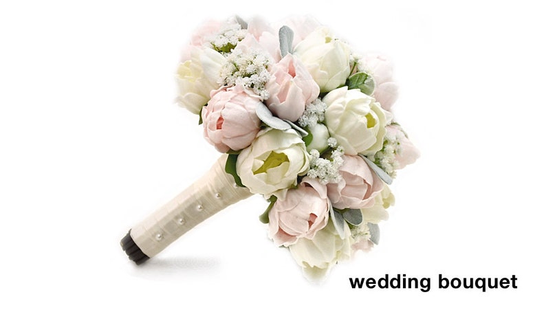 Real Touch Lavender Blush Pink Peonies Picasso Plum Calla Lilies Anemones Bridal Bouquet Bridesmaids Bouquets Wedding Flowers