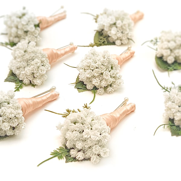 Baby's Breath Boutonnieres