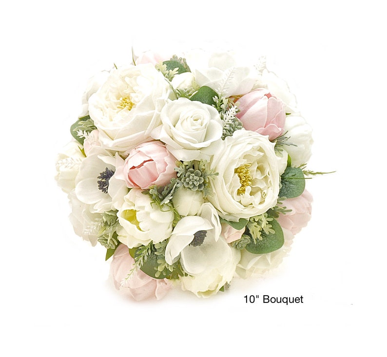 Real Touch Artificial Peonies White Blush Roses Tiger Anemone Etsy