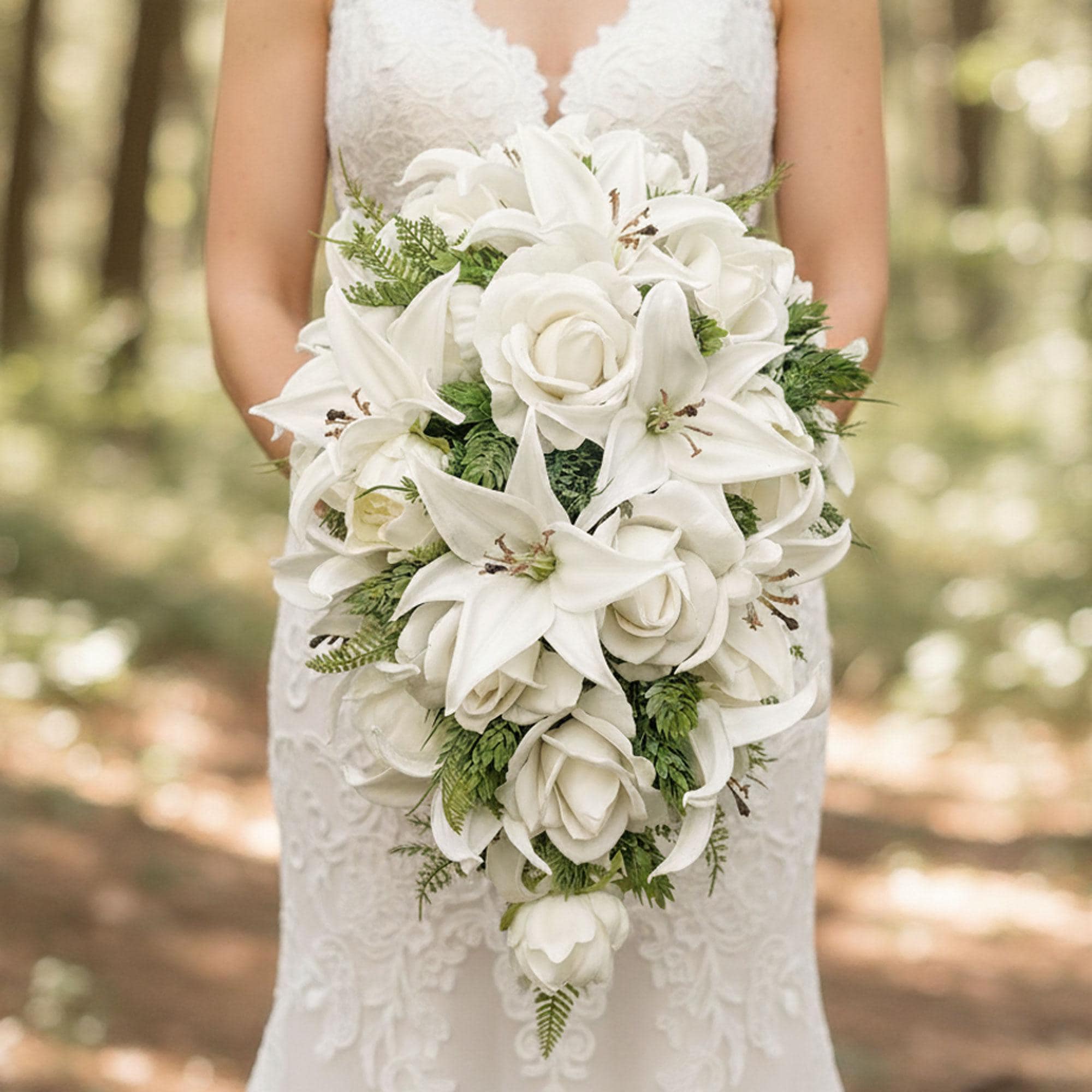 White Tiger Lily Cascade Wedding Prom Bouquet - Artificial Flowers Add Corsage Boutonniere More - Etsy White Tiger Lily Cascade Wedding Prom Bouquet - Artificial Flowers Add Corsage Boutonniere More - Etsy