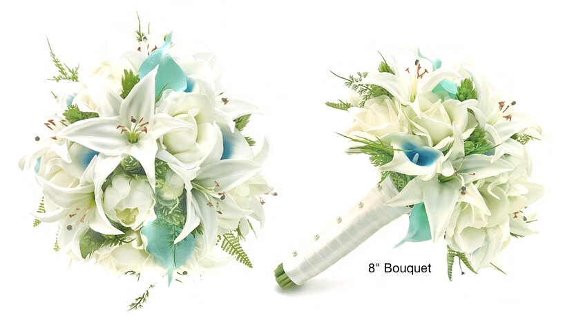 Echte Touch künstliche Aqua Calla Lilien weiß Elfenbein | Etsy