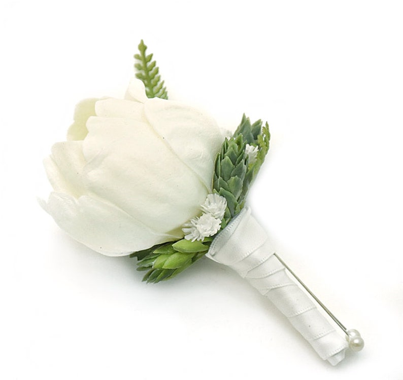 Real Touch Artificial White Ivory Peonies Hops Babys Breath Etsy