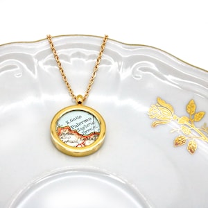 Lieblingsstadt // Kette // Anhänger mit original Landkarte // Hochzeit // personalisiertes Geschenk // vergoldet