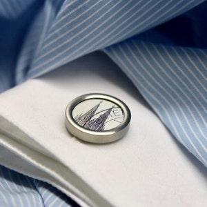 Cufflinks with postage stamps Cologne Cathedrale // wedding // groom image 1