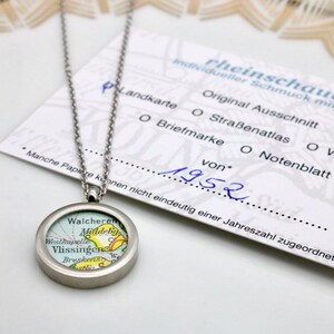 Your favourite town // necklace // pendant with original map // wanderlust // friendship // stainless steel // individualized Matt