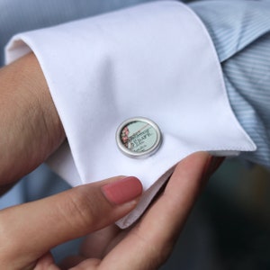 Cufflinks // Your city of choice // Map // Stainless steel // Wedding image 2