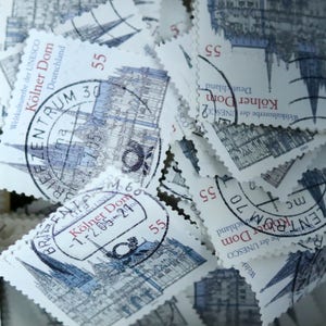 Cufflinks with postage stamps Cologne Cathedrale // wedding // groom image 9