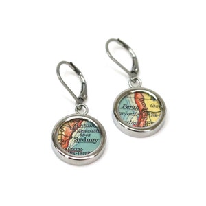 Ohrhänger mit Landkarten // Deine Lieblingsstädte // Edelstahl // Hochzeit // personalisiert // Geschenk zu Weihnachten
