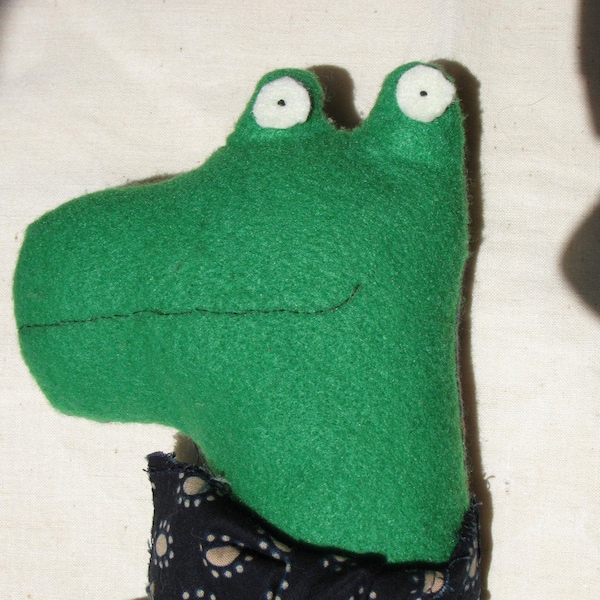 Maurice le crocodile,doudou poupée d'art, #artdoll #faitmain