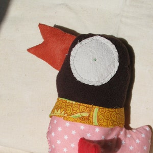 Petit coucou fait main, tissus divers #artdoll #handmade