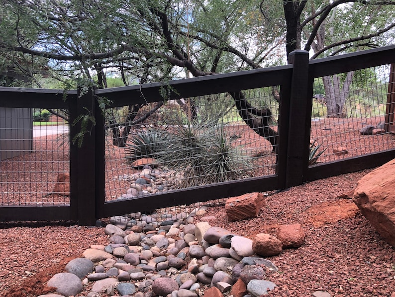Farm Fence W/ Wire Mesh Etsy