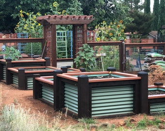 Huerto elevado, huerto doble y huerto escalonado ***Solo incluye manual de instrucciones***