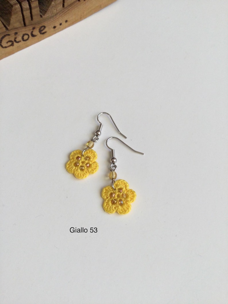 Gehäkelte Ohrringe/verschiedene Farben giallo 53