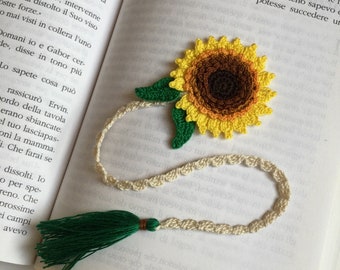 Marque page fleur « Tournesol » au crochet