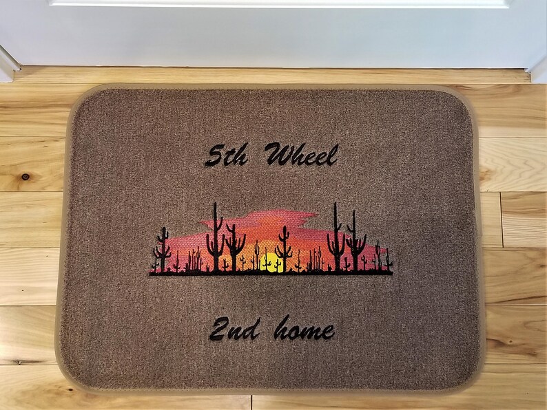 Eembroidered Rv Floor Mat Desert Sunset 5th Wheel Etsy