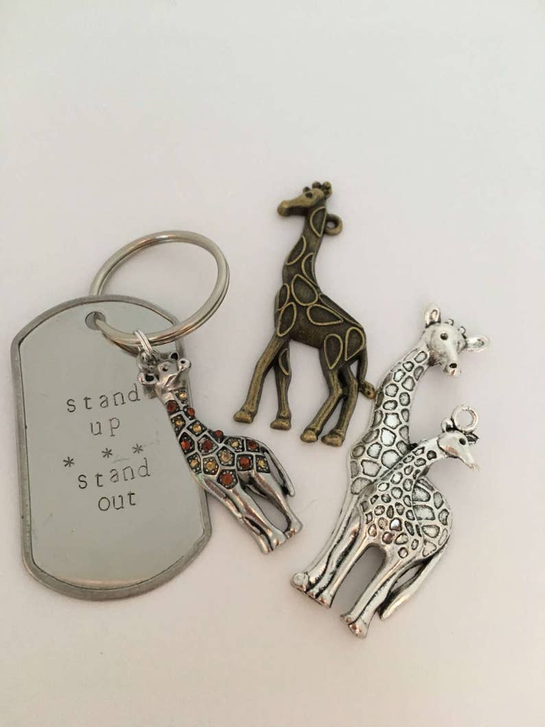 Stand up Giraffe Keychain Etsy