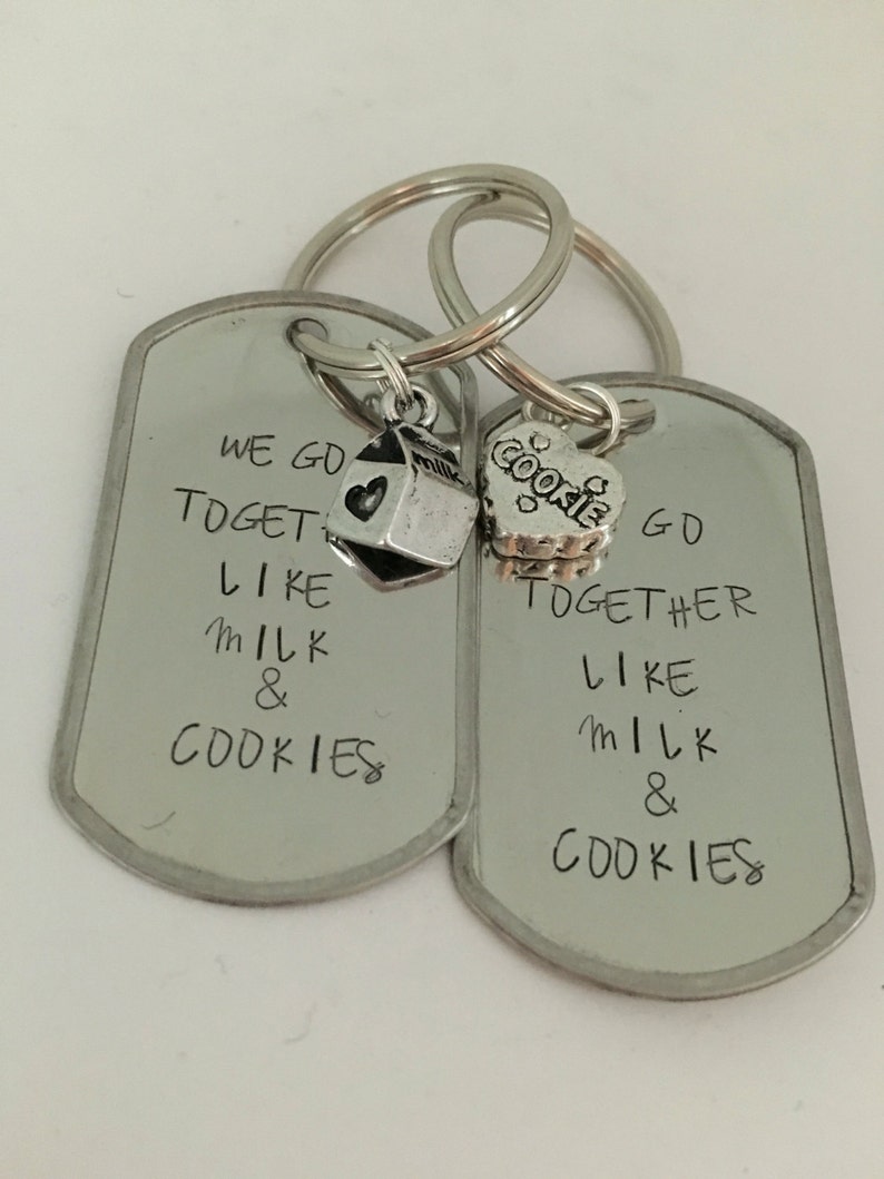 Milk Cookies Best Friend Keychains We Go Together Like Milk Etsy