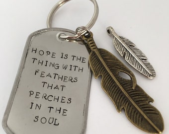 Hope is the Thing With Feathers That Perches in the Soul Keychain