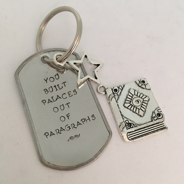 Hamilton - You Built Palaces Out of Paragraphs Hand-stamped Keychain