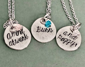 Hamilton - Schuyler Sisters - Handstamped Necklace